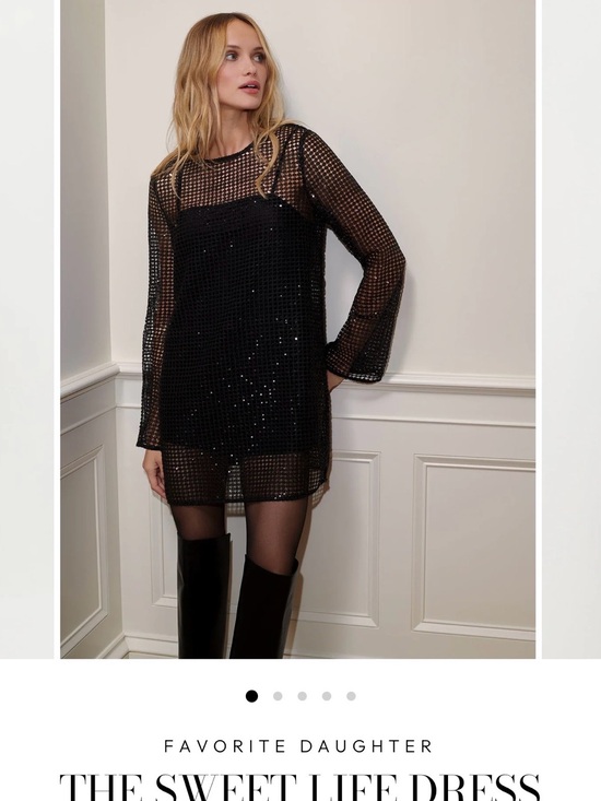 Favorite Daughter Dresses & Skirts - Favorite Daughter Black Sequin Mesh Mini Dress